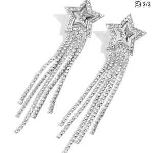 Silver Star Dangle Earrings